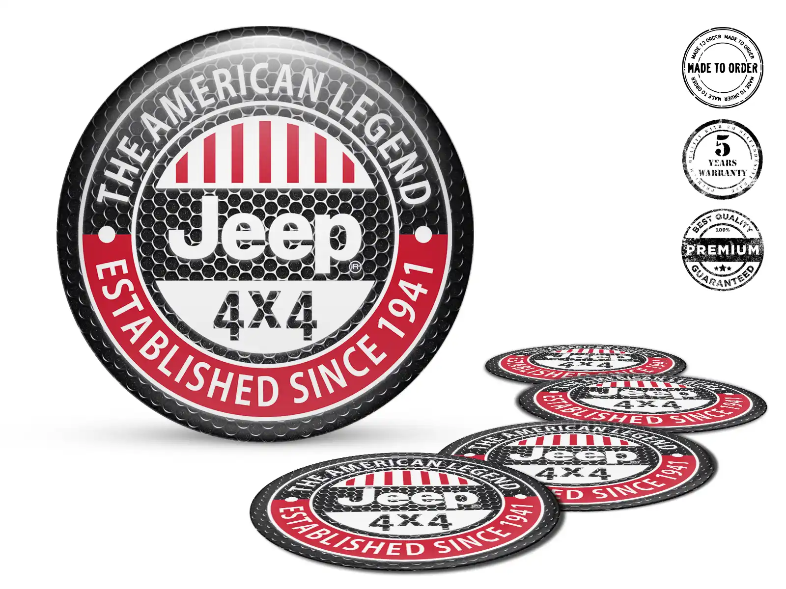 Jeep Pegatinas de Aro Versión Diseño de Cúpula Elegante